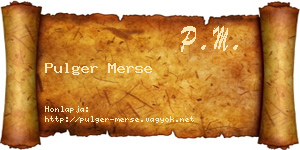 Pulger Merse névjegykártya